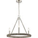 Abaca 3 Light 20 inch Polished Nickel with Gray Chandelier Ceiling Light