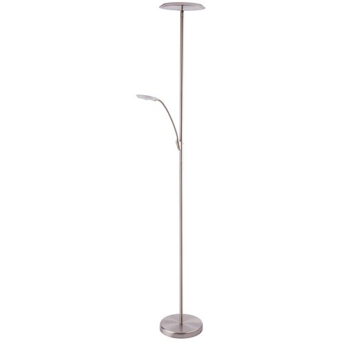 Iggy 72 inch 18.00 watt Satin Nickel Torchiere with Reading Light Portable Light