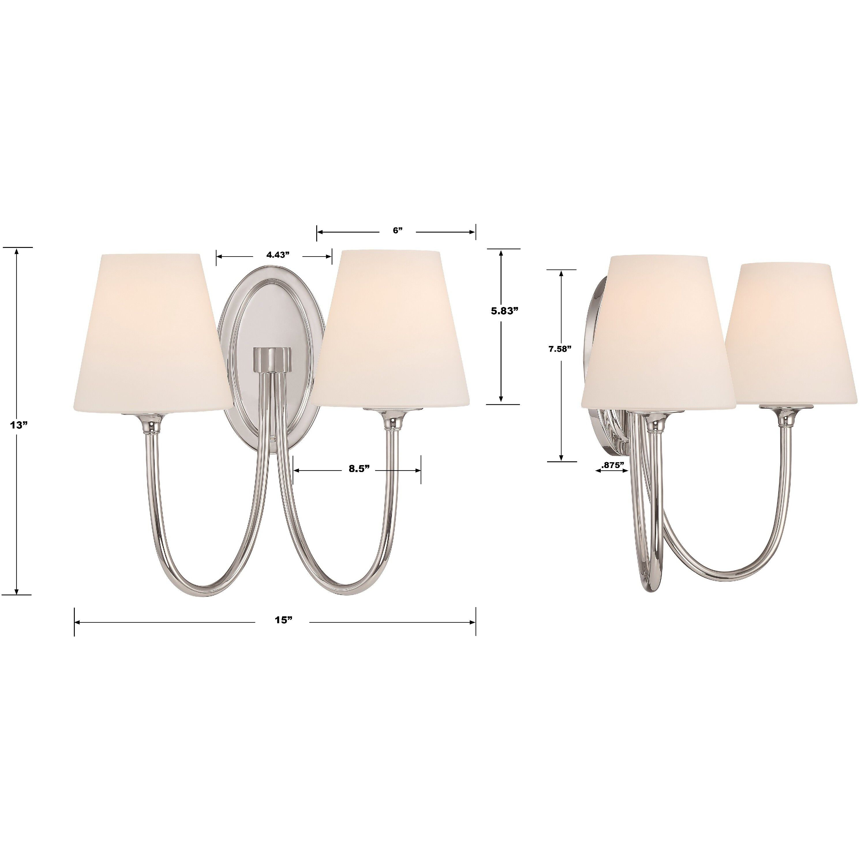 Juno Bath Wall Light in Polished Nickel