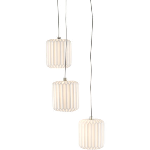 Dove 3 Light 7.5 inch Painted Silver/White Multi-Drop Pendant Ceiling Light