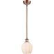 Ballston Norfolk 1 Light 6 inch Antique Copper Mini Pendant Ceiling Light in Matte White Glass