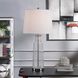 Signature 33 inch 150 watt Clear Seeded with Brass Steel Table Lamp Portable Light