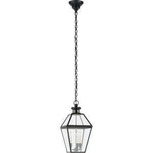 Chapman & Myers Stratford 3 Light 10 inch Blackened Copper Outdoor Hanging Lantern, Small