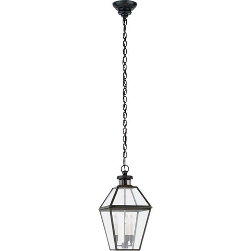 Chapman & Myers Stratford 3 Light 10 inch Blackened Copper Outdoor Hanging Lantern, Small