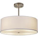 EVOLV 18 inch Brushed Nickel Pendant Ceiling Light in White, Classic Family