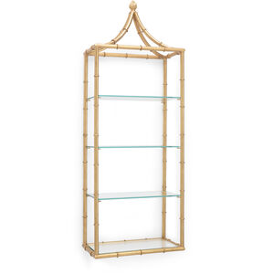 Pam Cain 41 X 15 inch Gold Leaf/Clear Etagere