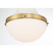 Purelight 1 Light 16.25 inch Legacy Brass and Off White Cream Pendant Ceiling Light