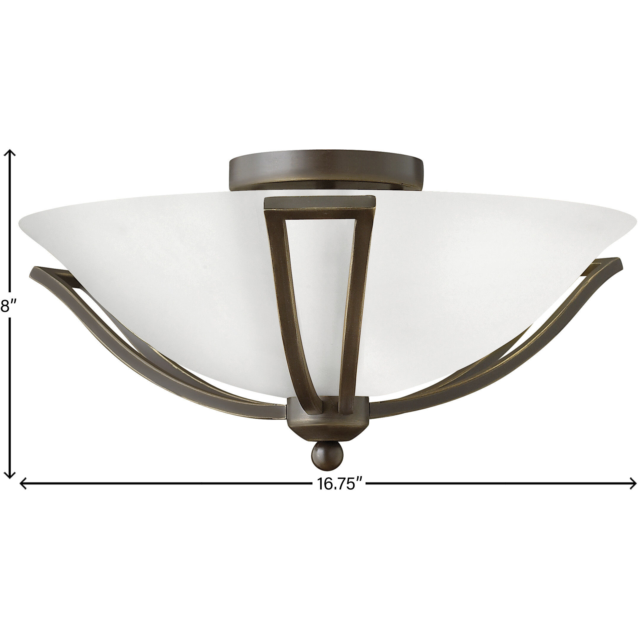 Bolla 2 Light 16.75 inch Olde Bronze Indoor Bath Flush Mount Ceiling Light in Etched Opal