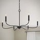 Ilia 6 Light 34 inch Matte Black Chandelier Ceiling Light