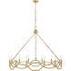 Leona 12 Light 45 inch Distressed Brass Chandelier Ceiling Light