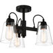 Beckonridge 3 Light 17 inch Coal Semi-Flush Ceiling Light
