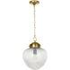 Sadie 1 Light 12.75 inch Natural Brass Pendant Ceiling Light