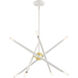 Soho 8 Light 20 inch White with Polished Brass Accents Chandelier Ceiling Light