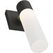 Aero ADA Wall Sconce Wall Light in Textured Black with Antique Brass Accent