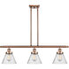 Ballston Large Cone LED 36 inch Antique Copper Island Light Ceiling Light in Seedy Glass