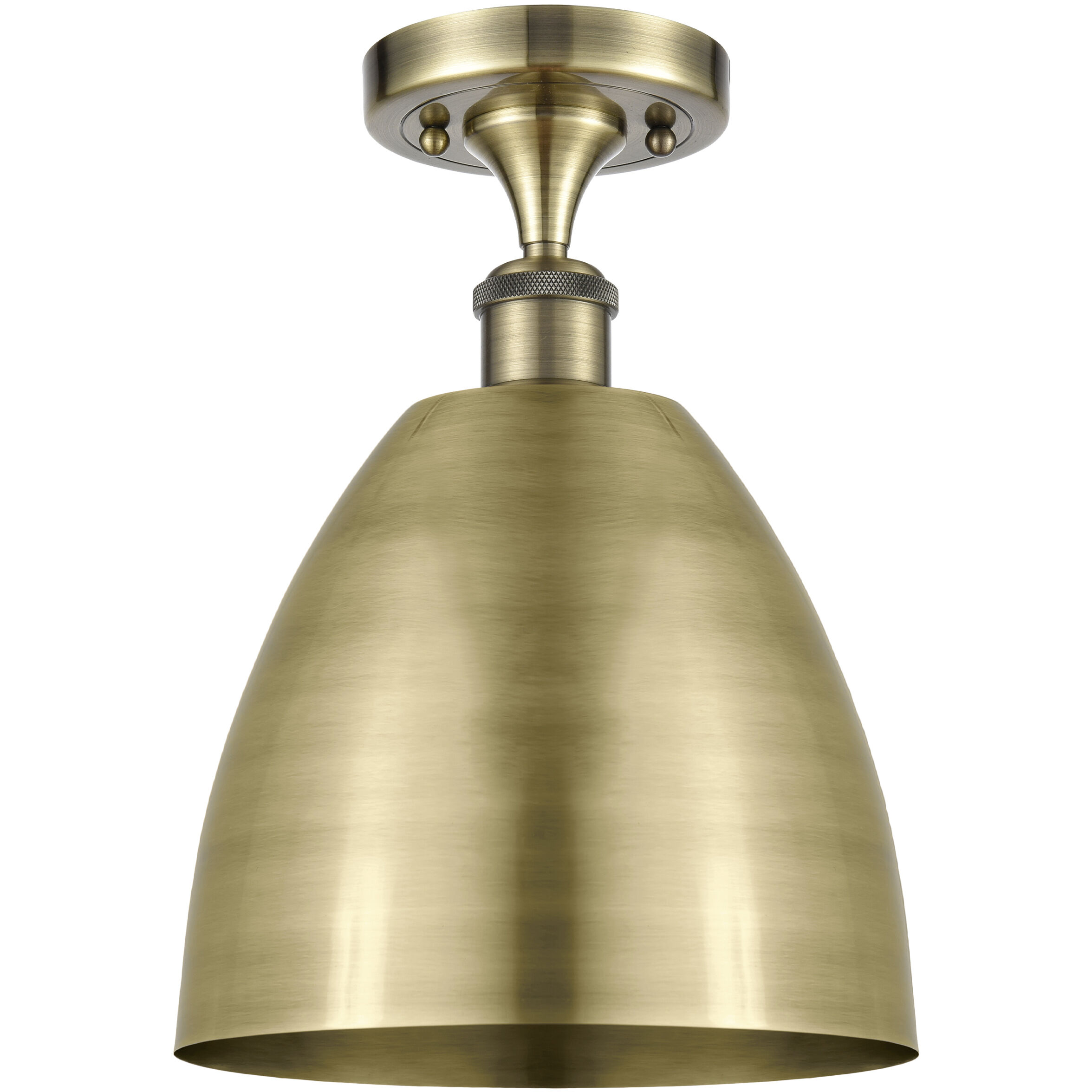 Ballston Dome 1 Light 9 inch Antique Brass Semi-Flush Mount Ceiling Light