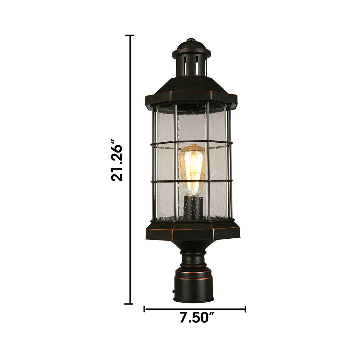 San Mateo Creek 1 Light 21.26 inch Oil Rubbed Bronze Outdoor Post lantern