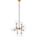Particles 8 Light 29.5 inch Aged Gold Brass Pendant Ceiling Light in Aged Gold Brass and Clear
