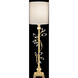 Crystal Laurel 37 inch 60 watt Gold Console Lamp Portable Light in Gold Leaf, Champagne Fabric