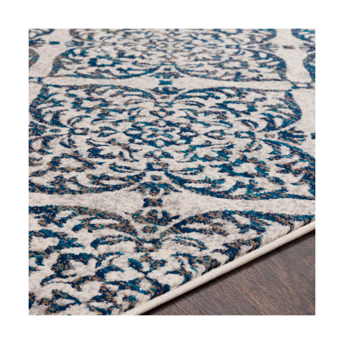 Clairmont 35 X 24 inch Navy/Sky Blue/Medium Gray/Camel/Ivory Rugs, Rectangle