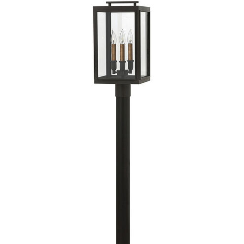 Sutcliffe 3 Light 20 inch Oil Rubbed Bronze with Antique Copper Outdoor Post Mount Lantern in Non-LED