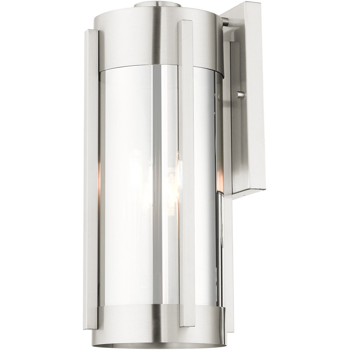 Sheridan 3 Light 19 inch Brushed Nickel Outdoor Wall Lantern