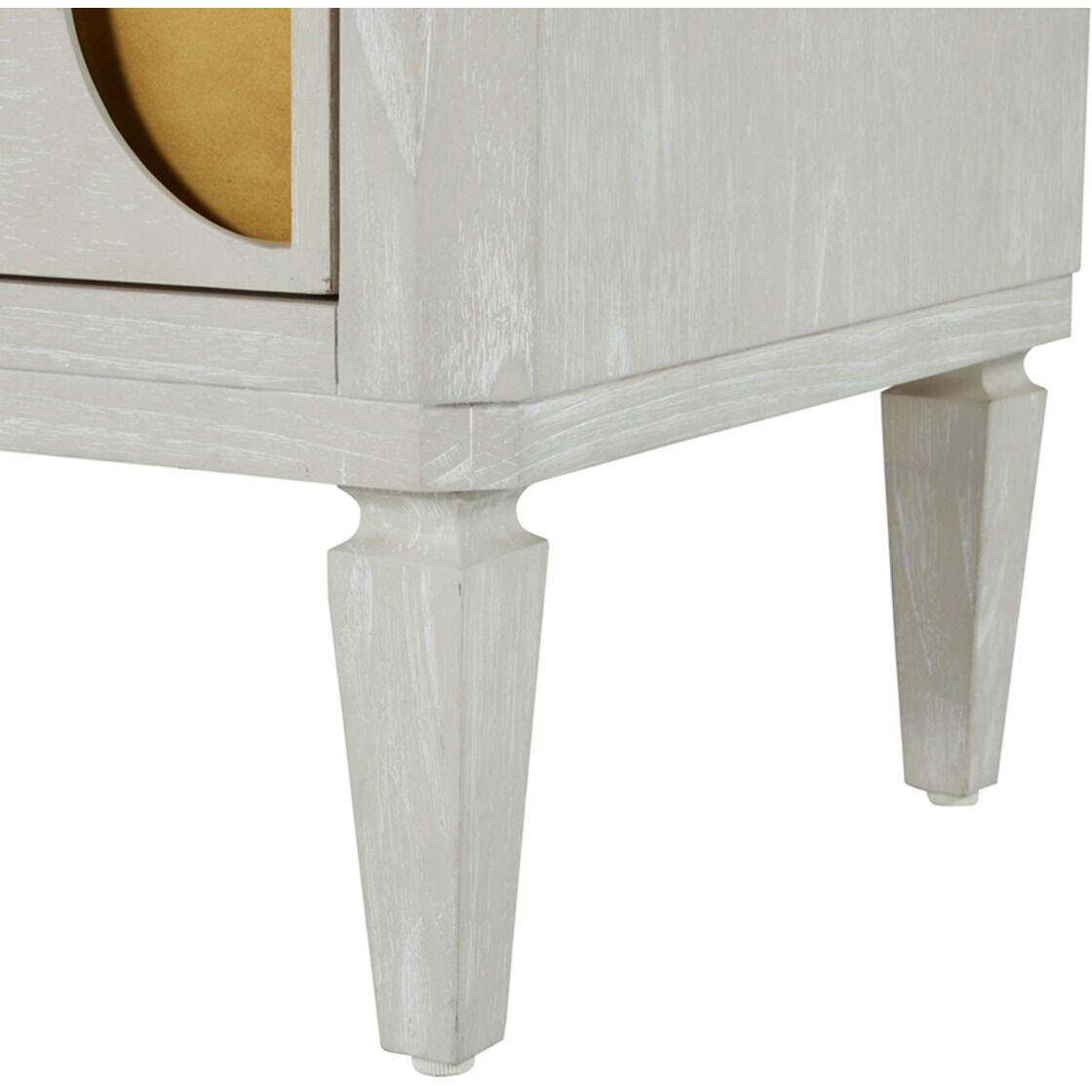 Kaitlin Stained Brass / Cerused White Chest