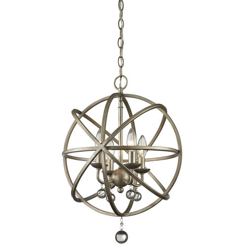 Acadia 4 Light 16 inch Antique Silver Chandelier Ceiling Light