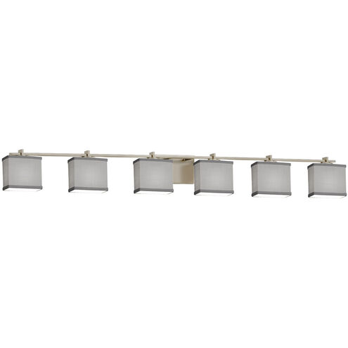 Textile 55.5 inch Brushed Nickel Bath Bar Wall Light