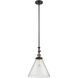 Franklin Restoration Cone LED 12 inch Black Antique Brass Mini Pendant Ceiling Light in Seedy, Franklin Restoration