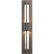 Double Axis LED 23.5 inch Coastal Dark Smoke Outdoor Sconce, Small