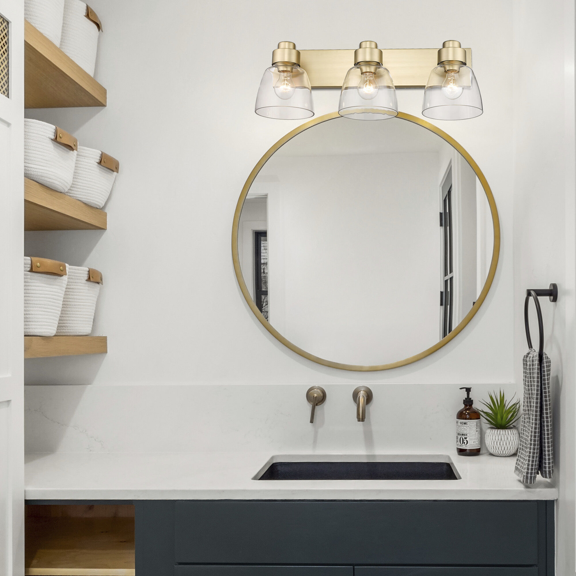 Remy Vanity Wall Light in Brushed Champagne Brass