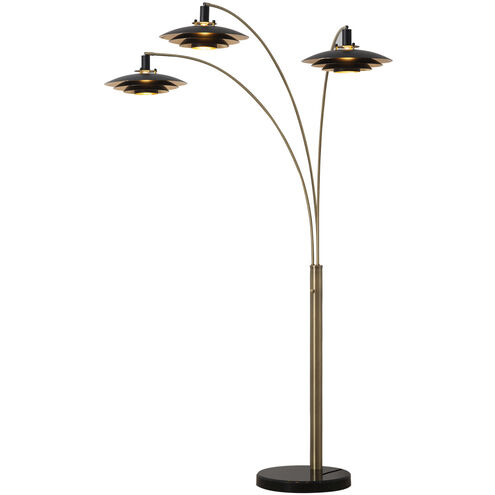 Rancho Mirage 87 inch 60.00 watt Weathered Brass and Black Arc Floor Lamp Portable Light