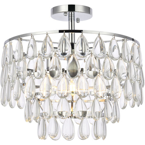Mila 3 Light 16 inch Chrome Flush Mount Ceiling Light
