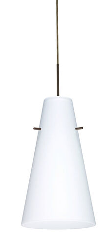 Cierro LED Bronze Pendant Ceiling Light in Opal Matte Glass
