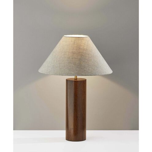 Martin 26 inch 100.00 watt Walnut Poplar Wood with Antique Brass Accent Table Lamp Portable Light