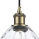 Ballston Small Waverly LED 6 inch Antique Brass Mini Pendant Ceiling Light in Black Textured, Ballston