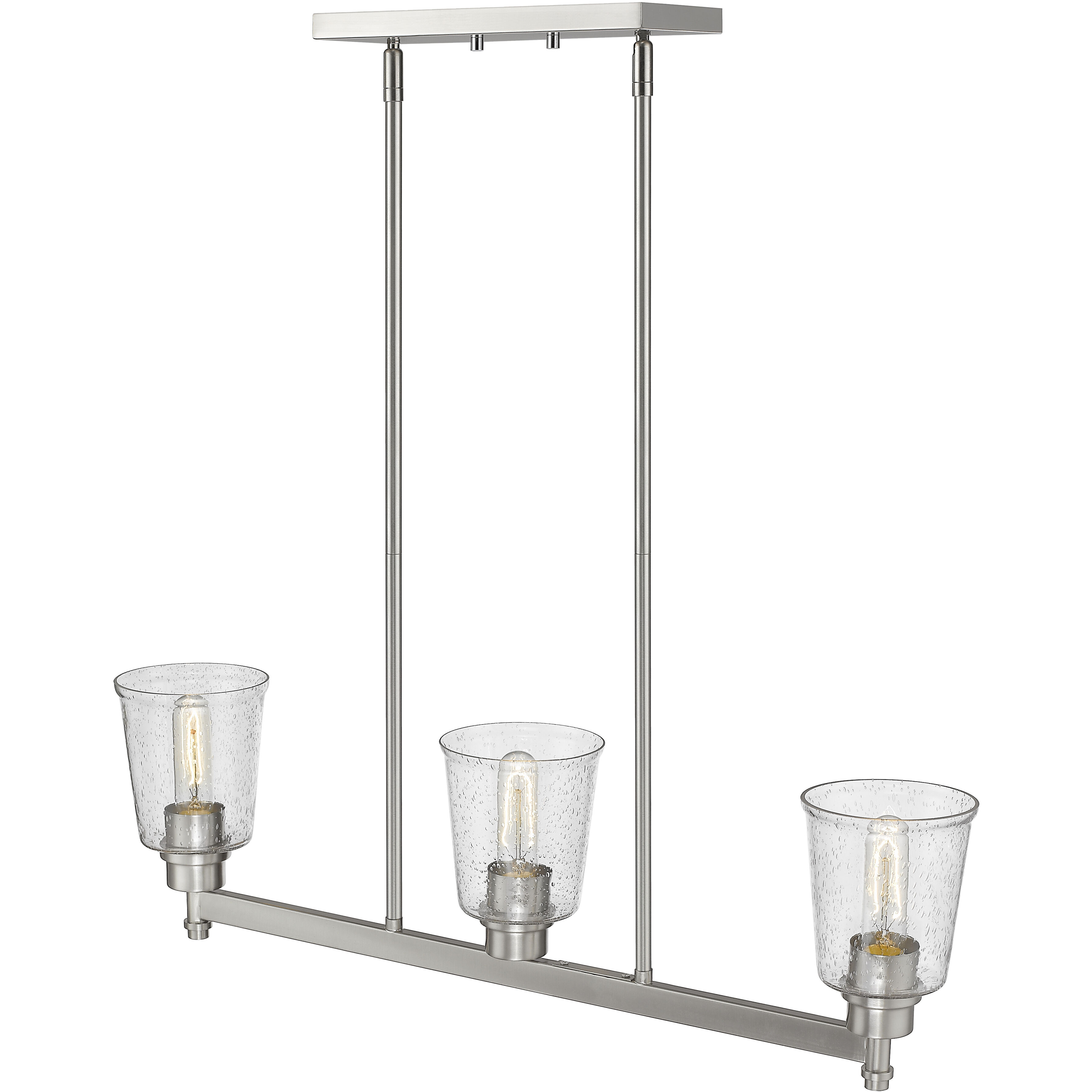 Bohin 3 Light 30 inch Brushed Nickel Linear Chandelier Ceiling Light