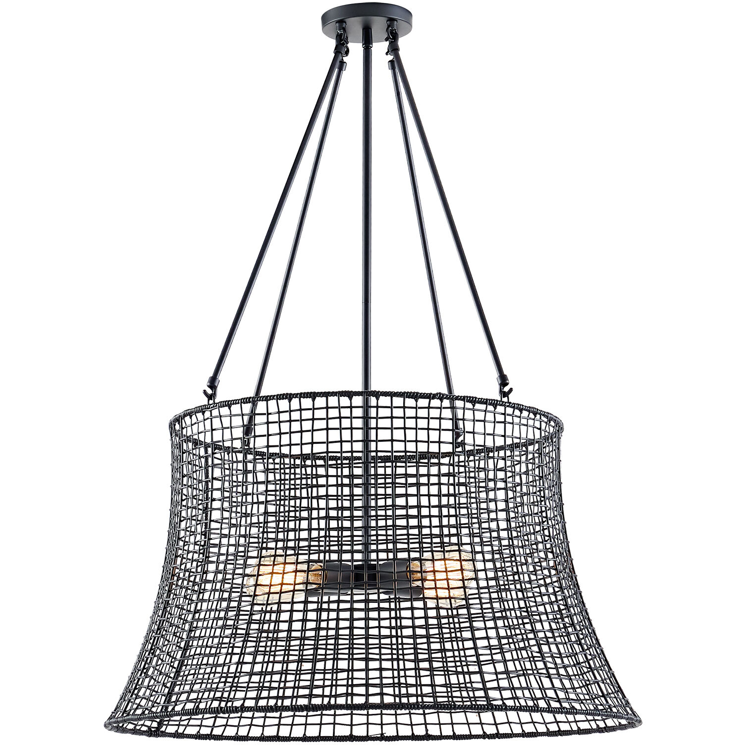 Longleaf 4 Light 28 inch Matte Black Outdoor Chandelier