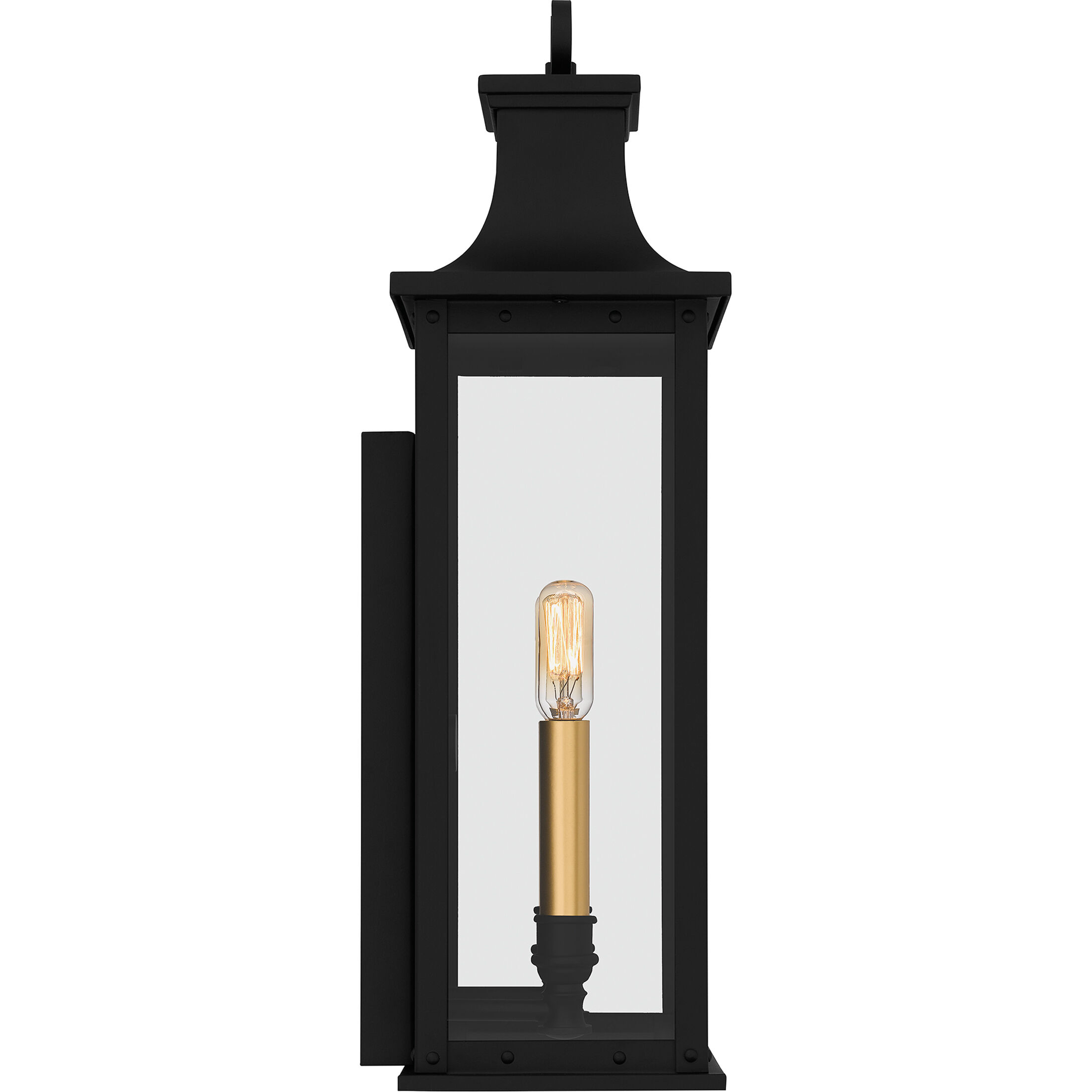 Abernathy Outdoor Wall Lantern in Matte Black, Medium