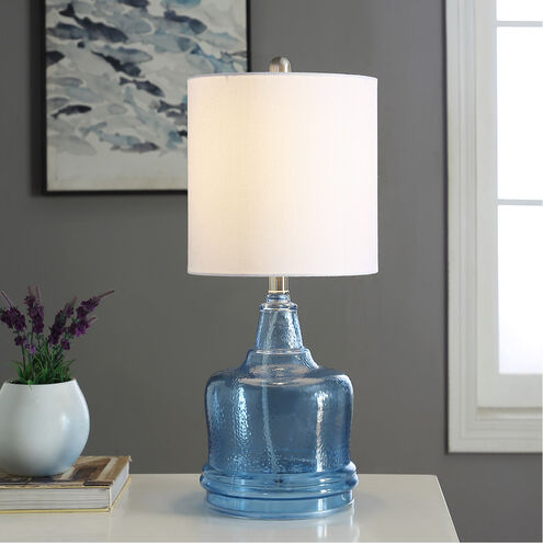 Signature 23 inch 100 watt Cerulean and White Table Lamp Portable Light