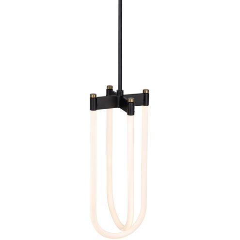 Cascata LED 8 inch Black and Brushed Brass Down Pendant Ceiling Light