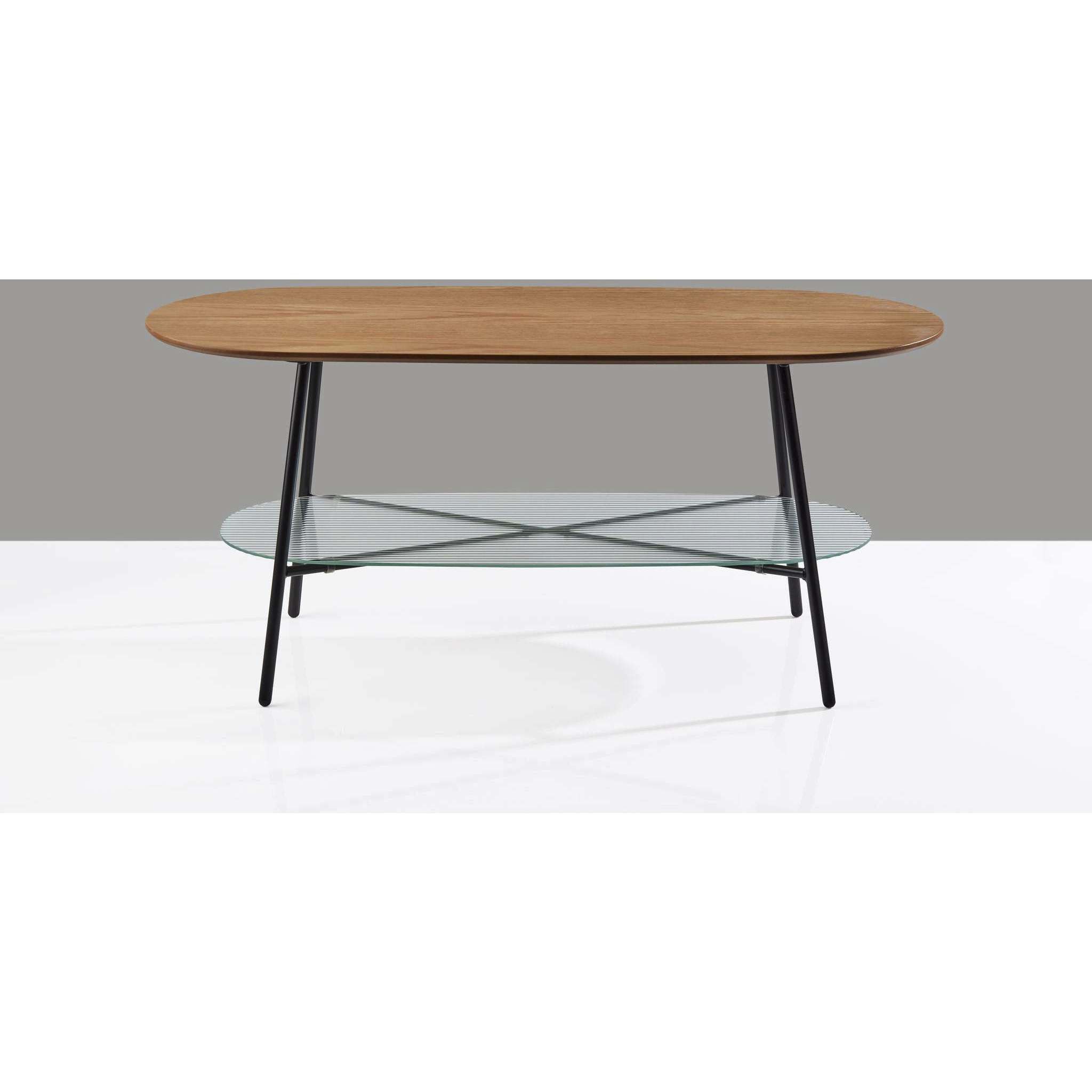 Diane 39.25 X 17.5 inch Natural Wood and Black Coffee Table