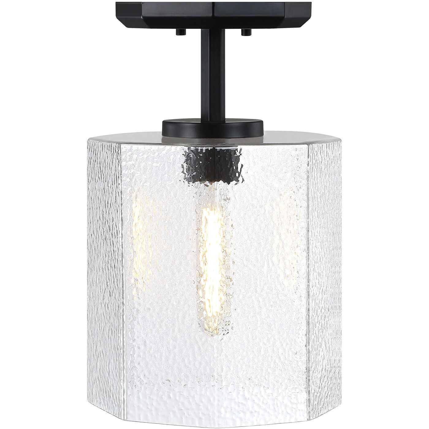 Haven LED 10 inch Matte Black Semi-Flush Mount Ceiling Light