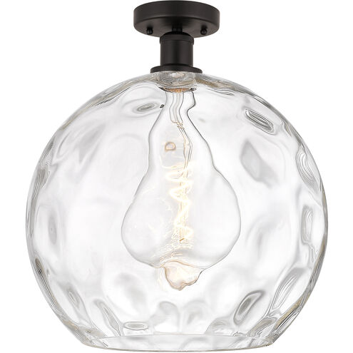 Edison Athens Water Glass 1 Light 13 inch Oil Rubbed Bronze Semi-Flush Mount Ceiling Light
