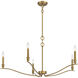 Transitional 5 Light 42 inch Natural Brass Chandelier Ceiling Light