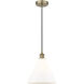 Berkshire 1 Light 12 inch Antique Brass Mini Pendant Ceiling Light