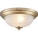 Helena 2 Light 13 inch Satin Gold Flush Mount Ceiling Light