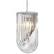 Murano 4 Light 13.78 inch Clear Acrylic and Nickel Chandelier Ceiling Light