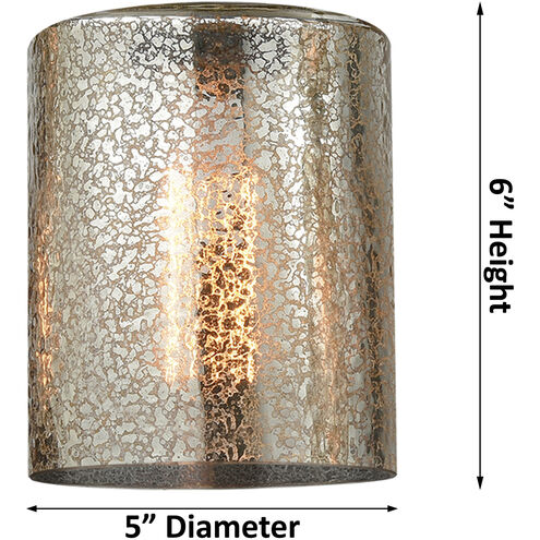 Edison Cobbleskill 4 Light 32 inch Brushed Satin Nickel Bath Vanity Light Wall Light in Mercury Glass